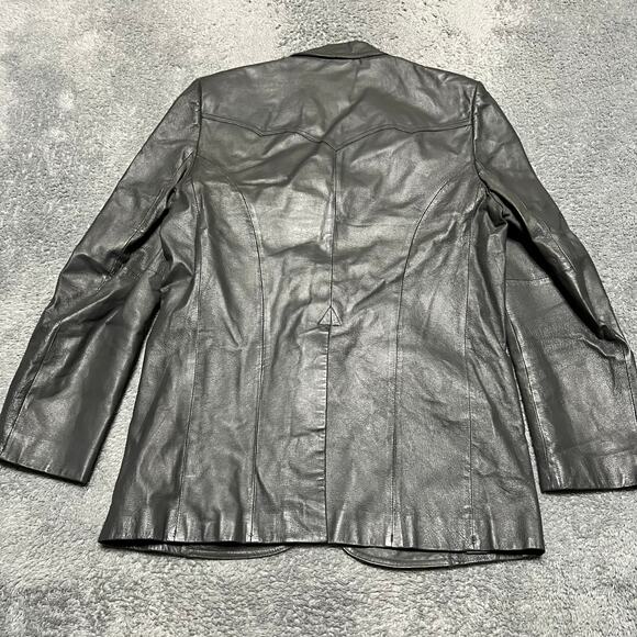 VTG Miller Stockman Western Blazer Mens 40 Gray Leather 2 Button Single Vent - Picture 3 of 12